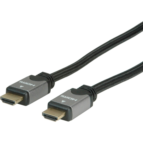 ROLINE HDMI HighSpeed kabel met Ethernet, M/M, zwart / zilver, 3 m