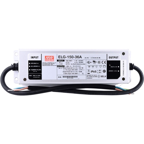 Mean Well ELG-150-36A-3Y LED-transformator, LED-driver Constante spanning, Constante stroomsterkte 150.1 W 2.1 - 4.17 A 32.4 - 39.6 V/DC Instelbaar, Montage op