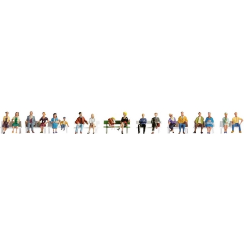 NOCH 16131 H0 Zittende mensen figuren Geverfd, Zittend