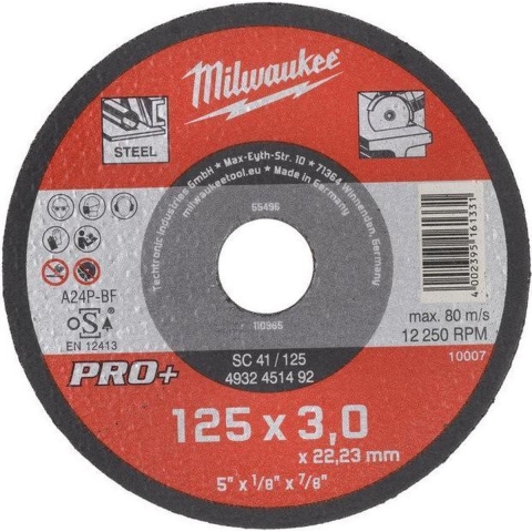 Milwaukee Accessoires Metaaldoorslijpschijf SC41 125 x 3 mm PRO+ - 25 stuks - 4932451492