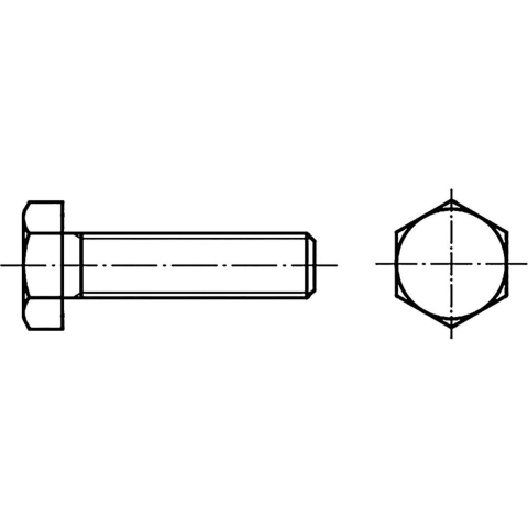 TOOLCRAFT 130843 Zeskantbout M14 45 mm Buitenzeskant DIN 933 Staal Galvanisch verzinkt 50 stuk(s)