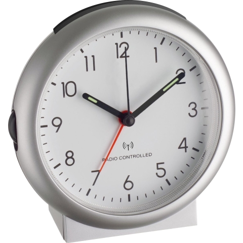 TFA Dostmann 98.1036 Zendergestuurd Wekker Zilver