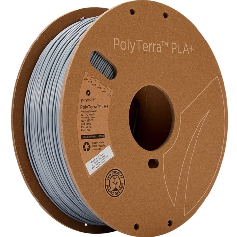 Polymaker PM70947 Regular Filament PLA+ Gering kunststofgehalte, Hoge stijfheid 1.75 mm 1000 g Grijs PolyTerra™ 1 stuk(s)