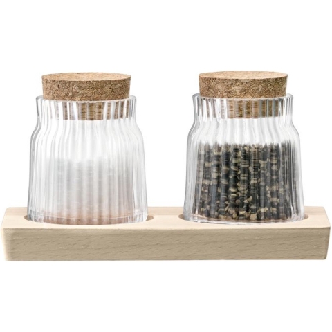 L.S.A. Gio Line Voorraadpot 8,5 cm met Serveerplank Set van 2 Stuks