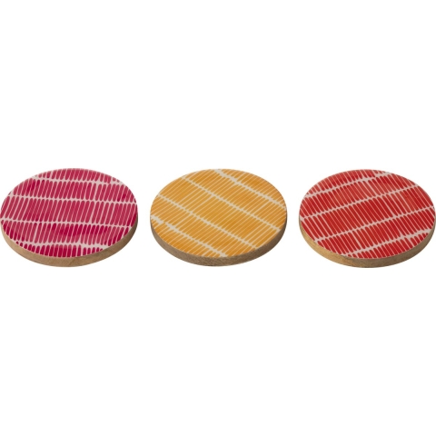 J-Line set van 4 onderzetter Mango - hout - mix - 3 stuks