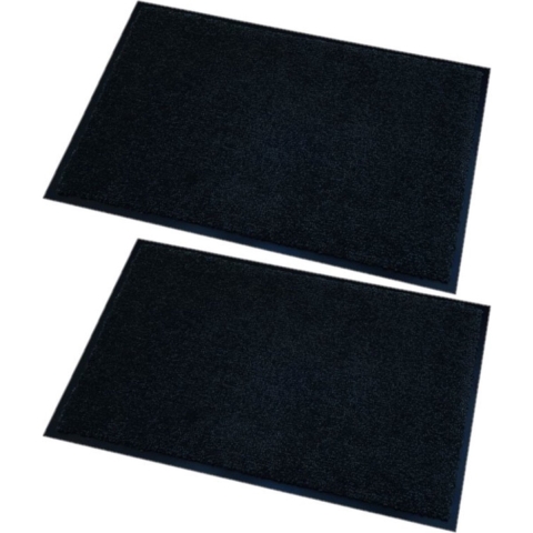 2x stuks deurmatten/droogloopmatten Memphis zwart 60 x 80 cm -