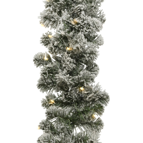 Dennenslinger - sneeuw - met verlichting - 270 x 12 cm - kunststof - kerstslingers -