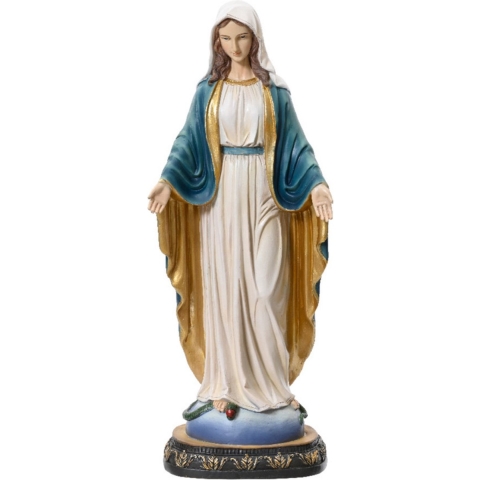 Maria beeld - 15 x 10 x 39 cm - polyresin - handgemaakt - kerstbeelden -