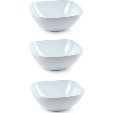 Voedsel serveerschalen set 10x stuks wit kunststof 2700 ML/1800 ml/680 ML -