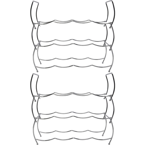 Wijnrek voor 24 flessen - chrome - metaal - 43 x 42 x 15 cm -