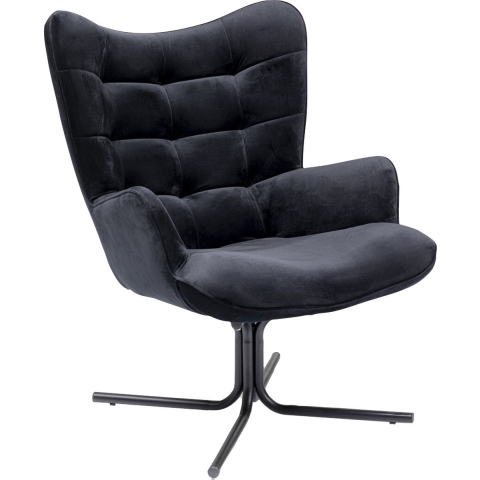 Kare Design Oscar Velvet Fauteuil - Fluweel Zwart