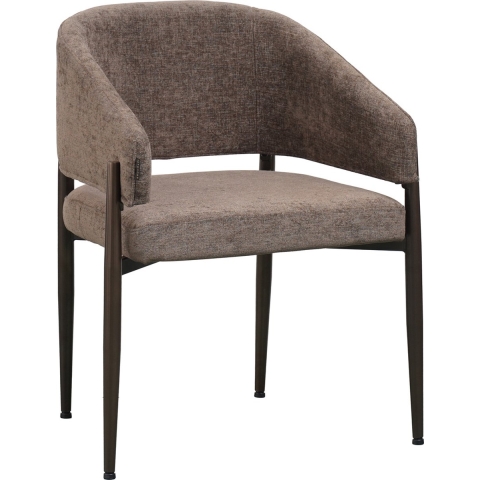 Bronx71 Velvet eetkamerstoel Bret bruin