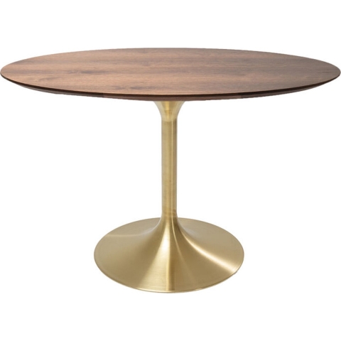 Kare Design Invitation Tafel 120 Cm - Walnoot - Messing