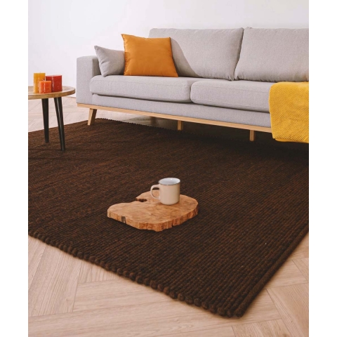 Nordic Weavers Wollen vloerkleed Lett - cacao - 90x160 cm