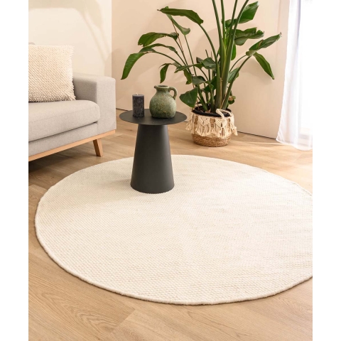 Nordic Weavers Rond wollen vloerkleed - Ulstein wit - 250 cm rond