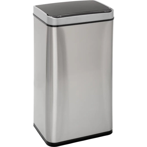 Prullenbak/pedaalemmer met sensor - zilver - metaal - 40 liter - 33 x 24 x 66 cm - keuken -