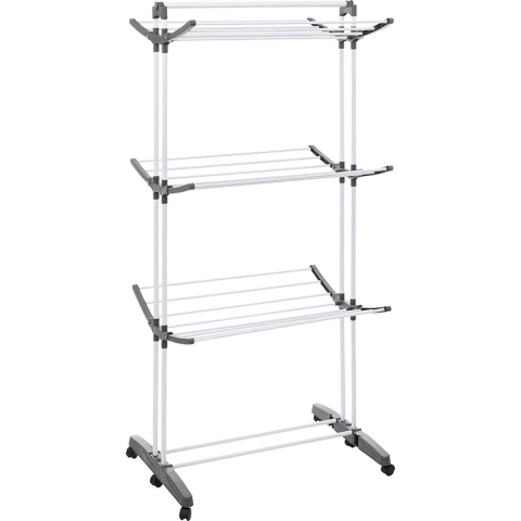 Wasrek/droogrek - metaal - 125 x 62 x 172 cm - staand/inklapbaar -