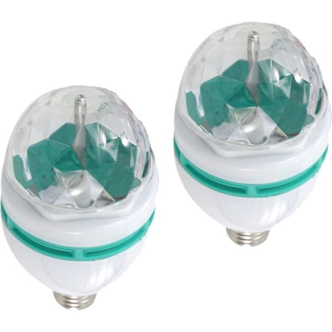 Set van 5x disco lampen/licht Led E27 fitting draaiend/roterend met kleureffecten -