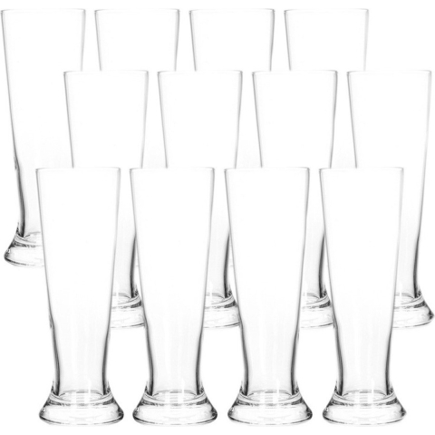 12x Bierglazen smal 370 ml -