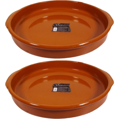 Set van 2x stuks grote tapas ovenschalen/serveerschalen Alicante met handvatten 42 cm -