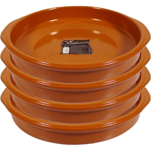 Set van 4x stuks grote tapas ovenschalen/serveerschalen Alicante met handvatten 34 cm -