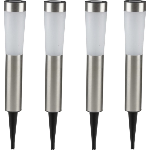 Grundig Prikspot - 4x - solar - tuinverlichting - RVS - 56 cm -