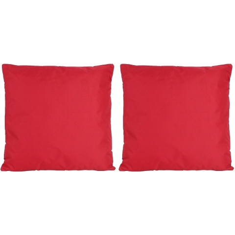 Set van 4x stuks bank/Sier kussens voor binnen en buiten in de kleur rood 45 x 45 cm Tuinkussens voo -