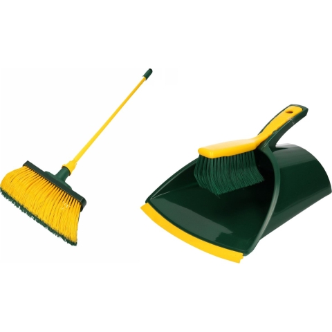 Tuin schoonmaak set klauwstoffer en blik/emmer en klauwbezem 140 cm -