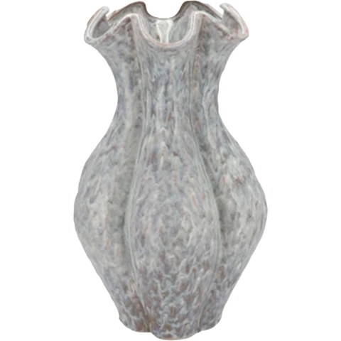 DK Design Bloemenvaas Inga Driss - grijs - 25 x 36 cm - unieke glazuurlook -