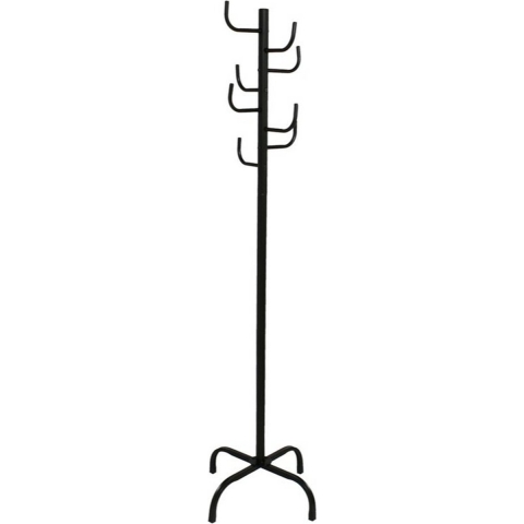 Gerimport - kapstok - zwart - ijzer - 8 haken - 50 x 175 cm -