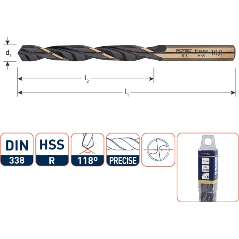 Rotec HSS Spiraalboor DIN 338N Precise 13,9 mm - 1 stuk(s) - 1011390 - 101.1390
