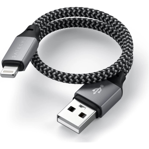 Satechi Apple iPad/iPhone/iPod Kabel [1x USB-A - 1x Lightning] 0.25 m Grijs, Zwart