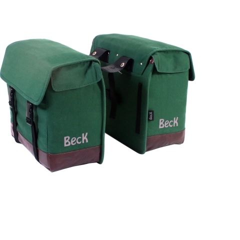 Dubbele fietstas Natural 38L Groen