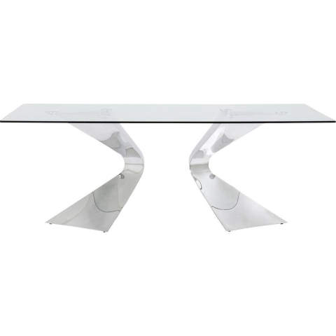 Kare Design Gloria Tafel 200 Cm Helder Glas Chroom