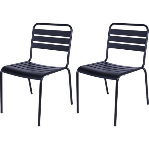 MaximaVida metalen tuinstoel Max XXL zwart - doos per 2 stuks