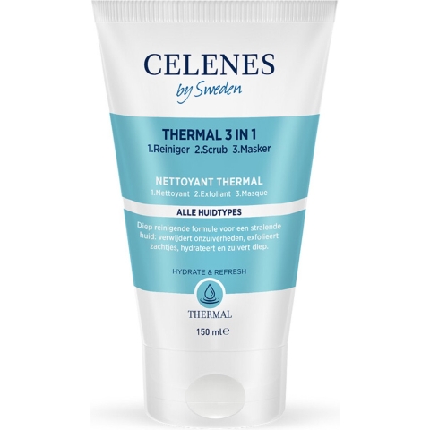 3x Celenes Thermal 3 in 1 Reiniger Scrub Masker 150 ml