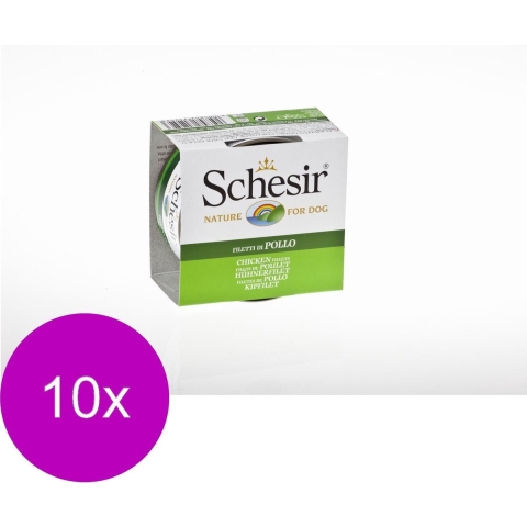 10x Schesir Hondenvoer Blik Jelly Kipfilet 150 gr