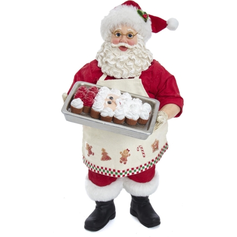 Santa & Tray of Santa Face Cake 10.5 Inch - Kurt s adler