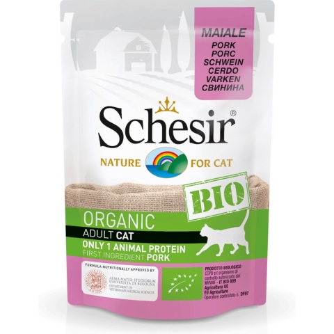 16x Schesir Kattenvoer Bio Varken 85 gr