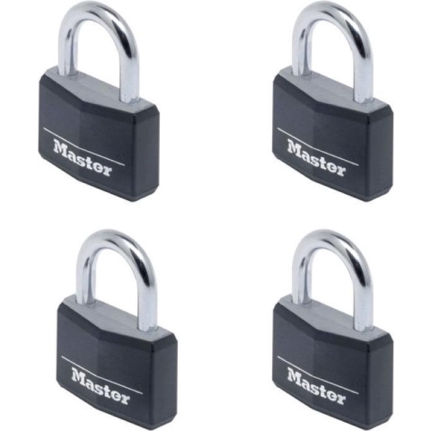 Masterlock 4 x 40mm - 21mm hardened steel shackle, 6mm diam. - double locking - 4 - 9140EURQBLKNOP