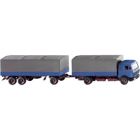 Wiking 0455 01 H0 Vrachtwagen Mercedes Benz Vrachtwagen met aanhanger NG, azuurblauw