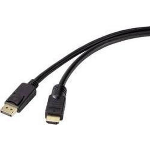 Renkforce RF-4581872 DisplayPort-kabel DisplayPort / HDMI Adapterkabel DisplayPort-stekker, HDMI-A-stekker 15.00 m Zwart