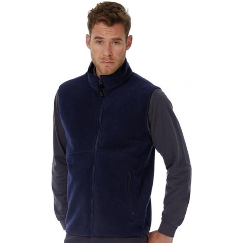 Casual bodywarmer fleece voor heren - donkerblauw - Outdoor kleding - wandelen/fietsen S (36/48) -