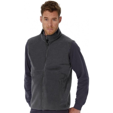 Casual bodywarmer fleece voor heren - grijs - Outdoor kleding - wandelen/fietsen L (40/52) -