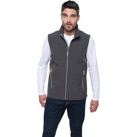 Softshell zomer vest/bodywamer antraciet grijs voor heren L (40/52) -