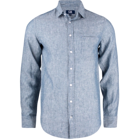 Cutter & Buck 352408 Summerland Linen Shirt Men - Denim Mélange - 3XL