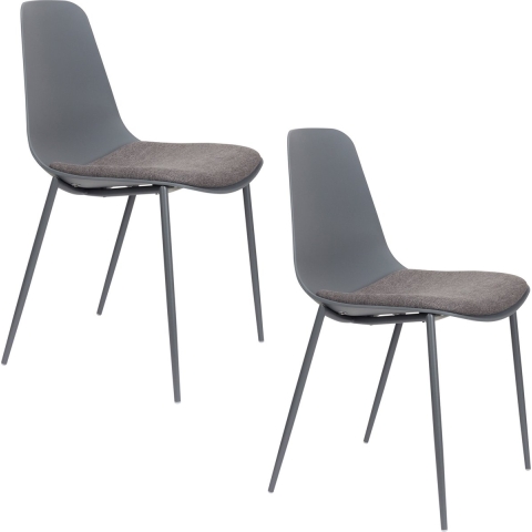 Housecraft Living Jeffrey Eetkamerstoelen Grijs - Set van 4