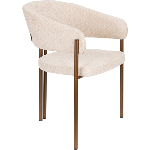 Dutchbone Naida Eetkamerstoelen Beige - Set van 2