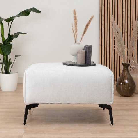 Bronx71 Scandinavische hocker Vegas off white stof gemêleerd
