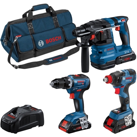 Bosch Blauw | Combopack | GSR 18V-55 + GDX 18V-200 + GBH 18V-22 | 18V | 3 x 4.0Ah + lader | In tas - 0615A5003B